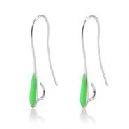 Zubeh&ouml;r Metall DQ Ohrringe Antik silber-neon green (Nickelfrei)