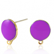 Zubeh&ouml;r Metall DQ Ohrstecker Gold-purple (Nickelfrei)