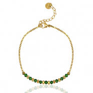 Stainless Steel - Rostfrei Stahl Armb&auml;nder Emerald blue-gold