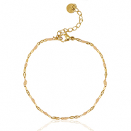 Stainless Steel - Rostfrei Stahl Armb&auml;nder Latte beige-gold