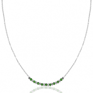 Stainless Steel - Rostfrei Stahl Kette Emerald green-silver