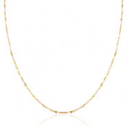 Stainless Steel - Rostfrei Stahl Kette Light pink multicolour-gold