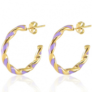 Stainless Steel - Rostfrei Stahl Ohrringe Lilac-gold
