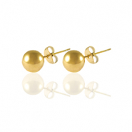 Stainless Steel - Rostfrei Stahl Ohrringe / Ohrstecker 4mm Gold