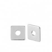 Perlen Metall DQ Disc Square 5mm Antik Silber (Nickelfrei)