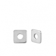 Perlen Metall DQ Disc Square 4mm Antik Silber (Nickelfrei)