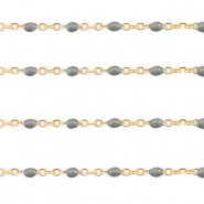 Zubehör aus Stainless Steel - Rostfreiem Stahl Gliederkette 1mm Olive green-gold