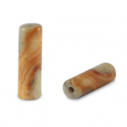 Perlen Naturstein Marmor Tubes Light brown-rust red