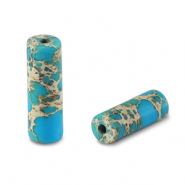 Perlen Naturstein Tubes Ocean blue
