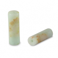 Naturstein Perlen QuarzietTubes Soft turquoise-brown