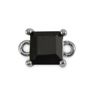 Zwischenst&uuml;cke Kristallglas Square Jet black-silver
