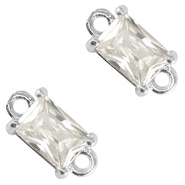 Zwischenst&uuml;cke Kristallglas Rectangle Crystal-silver