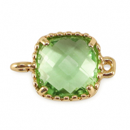 Zwischenst&uuml;cke Kristallglas Square Apple green-gold