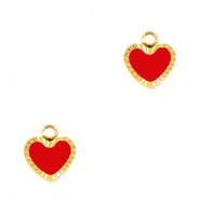 Anh&auml;nger aus Stainless Steel - Rostfreiem Stahl Heart Gold-red white