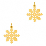 Anh&auml;nger aus Stainless Steel - Rostfreiem Stahl Snowflake Gold