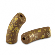 Perlen aus Acryl Tube matt Brown-gold