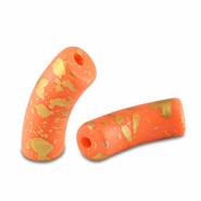 Perlen aus Acryl Tube matt Orange-gold