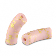Perlen aus Acryl Tube matt Light pink-gold