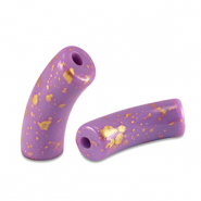 Perlen aus Acryl Tube shiny Purple-gold