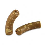 Perlen aus Acryl Tube matt Brown-gold