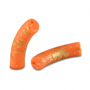 Perlen aus Acryl Tube matt Orange-gold