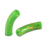 Perlen aus Acryl Tube shiny Light green-gold
