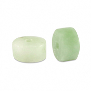 Disc Natursteinperlen Seraphinit und Marmor 4x2mm Glacier green