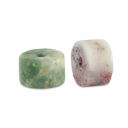 Disc Natursteinperlen Quarz 4x2mm Multicolour green