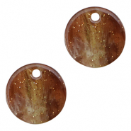 Anh&auml;nger aus Resin Glitzer 12mm Multicolor brown