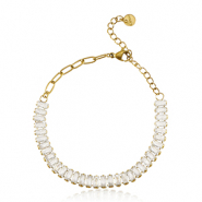 Stainless Steel - Rostfrei Stahl Armb&auml;nder Gold-crystal