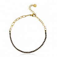 Stainless Steel - Rostfrei Stahl Armb&auml;nder Gold-black