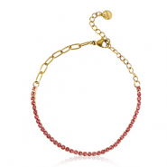 Stainless Steel - Rostfrei Stahl Armb&auml;nder Gold-pink
