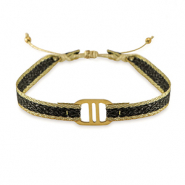 Armband Schmuckband mit Stainless Steel Zwischenst&uuml;ck Black-gold