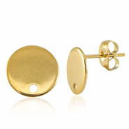 Zubeh&ouml;r aus Stainless Steel - Rostfreiem Stahl Ohrringe / Ohrstecker mit &Ouml;se 10mm Gold