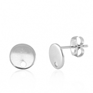 Zubeh&ouml;r aus Stainless Steel - Rostfreiem Stahl Ohrringe / Ohrstecker mit &Ouml;se 8mm Silver