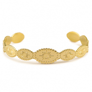 Stainless Steel - Rostfrei Stahl Armb&auml;nder Bangle Sonne Gold