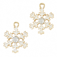 Anh&auml;nger Metall Basic Quality Snowflake Gold-weiss
