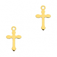Anh&auml;nger aus Stainless Steel - Rostfreiem Stahl Cross Gold