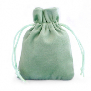 Velvet Schmuck Beutel Green ash