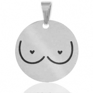 Anhänger aus Stainless Steel - Rostfreiem Stahl breasts Silber