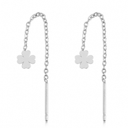 Stainless Steel - Rostfrei Stahl Ohrringe Clover Silver