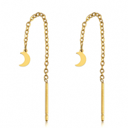 Stainless Steel - Rostfrei Stahl Ohrringe Moon Gold