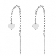 Stainless Steel - Rostfrei Stahl Ohrringe Heart Silver