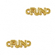 Anh&auml;nger Metall DQ Zwischenst&uuml;ck "FUN" Gold (Nickelfrei)