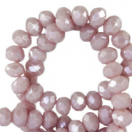 Facetten Top Glas Perlen 3x2mm Rondellen Soft rose ash-pearl shine coating