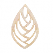 Anhänger aus Resin Blatt Pearl white-pink