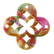 Anhänger aus Resin Mosaik Multicolor pink-green