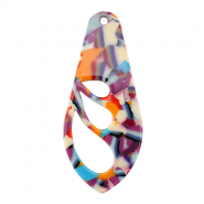 Anhänger aus Resin Flügel Multicolor confetti