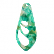 Anhänger aus Resin Flügel Turquoise-green