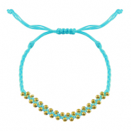 Armband Rostfrei Stahl Perlen Blue-gold